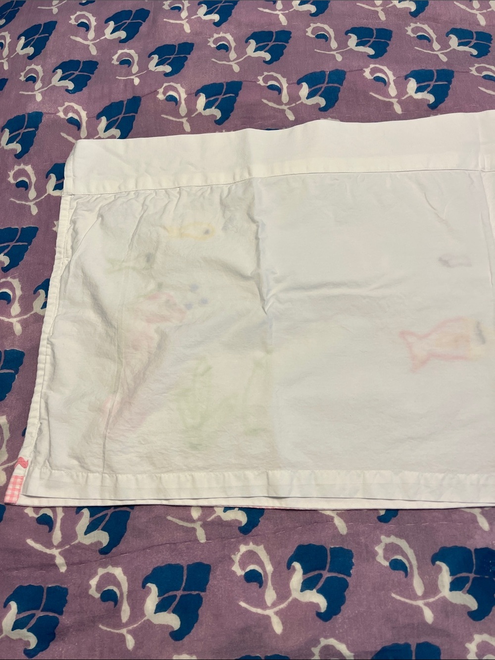 Pottery Barn Kids white cotton ocean theme valance pink gingham & ric rac - Picture 7 of 10